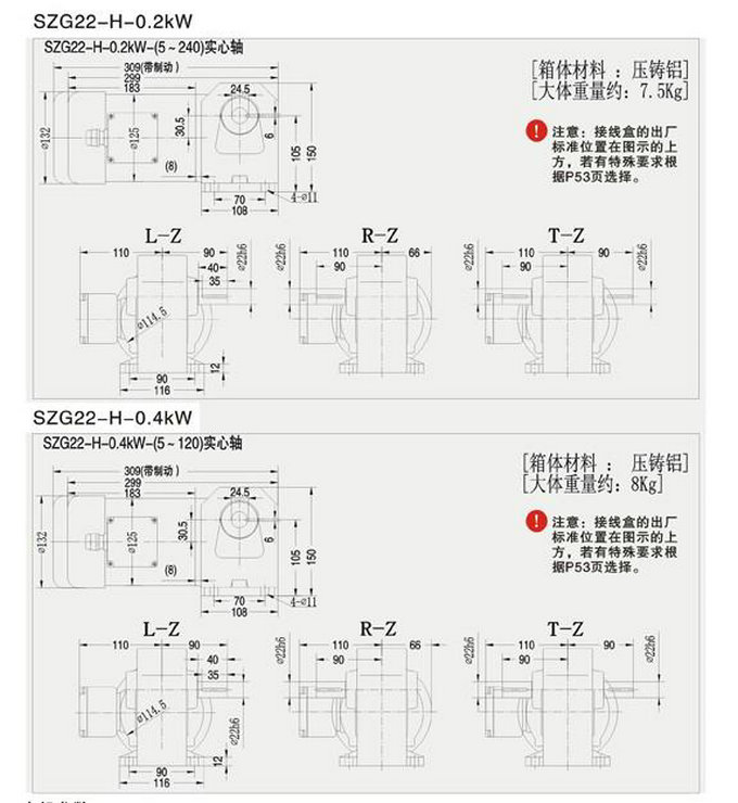 直交軸中型H系列減速機參數圖 直交軸中型H系列減速機參數圖